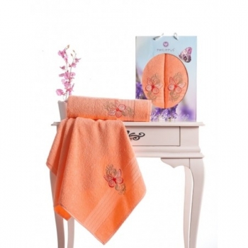 Barbossa Embroidered Towel Set -Light Orange