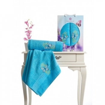 Barbossa Embroidered Towel Set - Turquoise